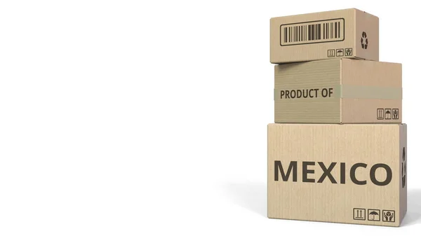メキシコの製品ボックスのキャプションです。3 d レンダリング — ストック写真