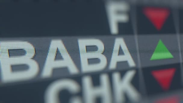 ALIBABA GROUP HOLDING ADR BABA stock ticker. Animación loopable editorial — Vídeos de Stock