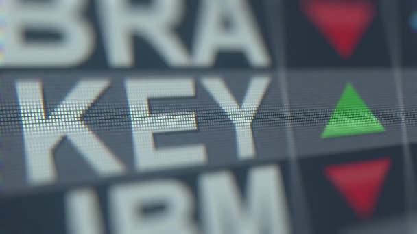 Börsen ticker av Keycorp Key. Redaktionella loopable animation — Stockvideo