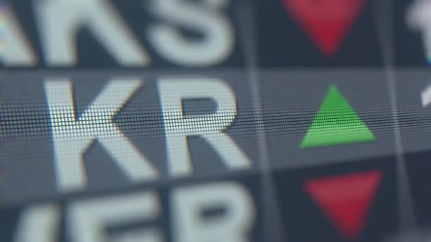 Stock exchange ticker of KROGER KR. Editorial loopable animation — Stock Video