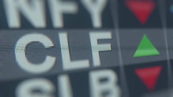 Cleveland-útesy Clf burzovní telegraf, koncepční redakční loopable animace — Stock video