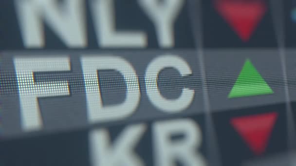 Beurs ticker van eerste gegevens Cl A Fdc. redactionele loopbare animatie — Stockvideo