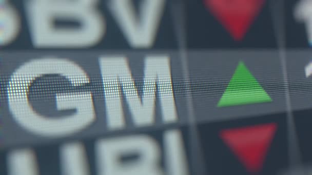 General Motors-Gm beurskoersen. Redactionele loopbare animatie — Stockvideo