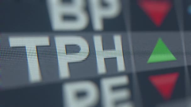 Tri Pointe skupina Tph burzovní telegraf. Redakční loopable animace — Stock video