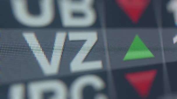 COMUNICAÇÕES DE VERIZÃO VZ stock ticker, editorial conceitual loopable animation — Vídeo de Stock