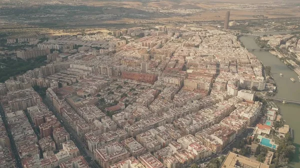 A légi felvétel a lakóházak, Sevilla, Spanyolország — Stock Fotó