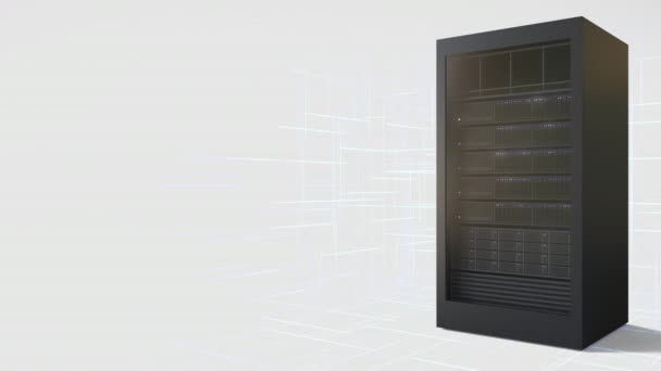 Server rack, loopable pohyb na pozadí — Stock video