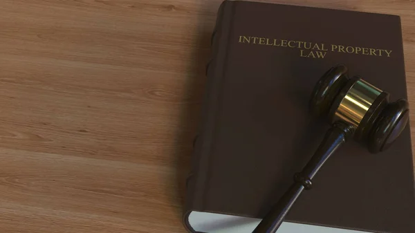 INTELLECTUAL PROPERTY LAW книга і суддя дав йому. 3D візуалізація — стокове фото