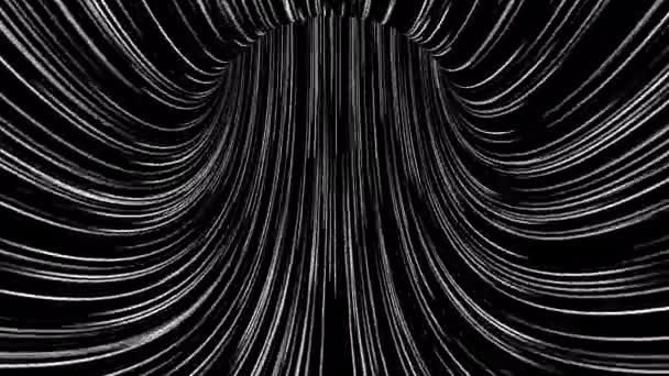 Vuelo a través de túnel abstracto en blanco y negro. Animación Loopable — Vídeo de stock