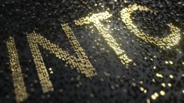 Intel INTC stock ticker hecho de números de oro, animación editorial conceptual — Vídeo de stock
