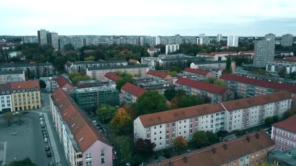 Frankfurt Oder, Almanya üzerinde daire evlerin havadan görünümü — Stok video