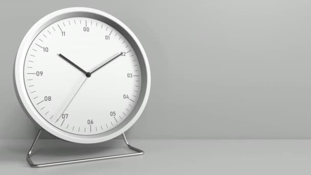 时钟面, 显示锻炼文本的时间。概念动画 — 图库视频影像