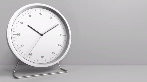 時計の文字盤に時間のジムのキャプション。アニメーションの概念 — ストック動画