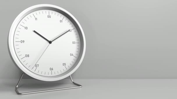 時計の文字盤に時間のランチのキャプション。アニメーションの概念 — ストック動画
