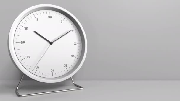 时钟与揭示时间为学校标题。概念动画 — 图库视频影像