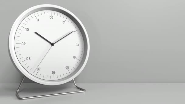 Годинник з відкриттям заголовка TIME для TEA. Концептуальна анімація — стокове відео