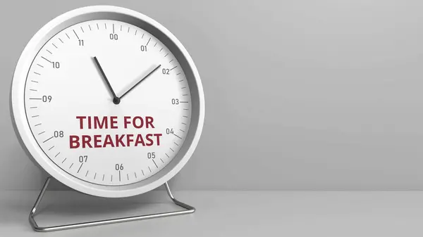 Urtavlan med avslöjande tid för frukost text. Konceptuell 3d-rendering — Stockfoto