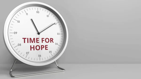 Виявлення часу для тексту HOPE на обличчі годинника. Концептуальне 3D рендерингу — стокове фото