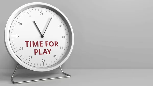 Відкриття тексту TIME для PLAY на обличчі годинника. Концептуальне 3D рендерингу — стокове фото