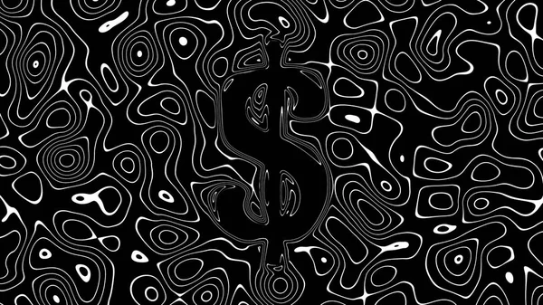 USD Dólar americano símbolo feito de abstrato líquido blobs ilustração — Fotografia de Stock