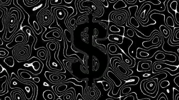 USD American Dollar symbol made of abstract liquid blobs, loopable animation — Stock Video