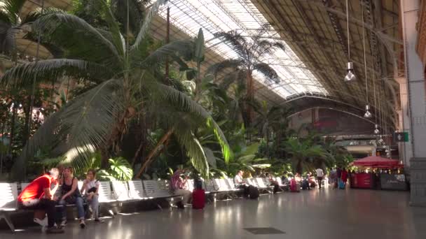 MADRID, ESPAÑA - 30 DE SEPTIEMBRE DE 2018. Estación de tren de Madrid Atocha interior — Vídeos de Stock