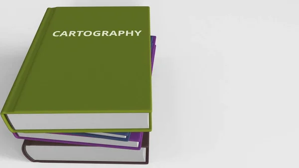 Capa de livro com título de CARTOGRAFIA. Renderização 3D — Fotografia de Stock
