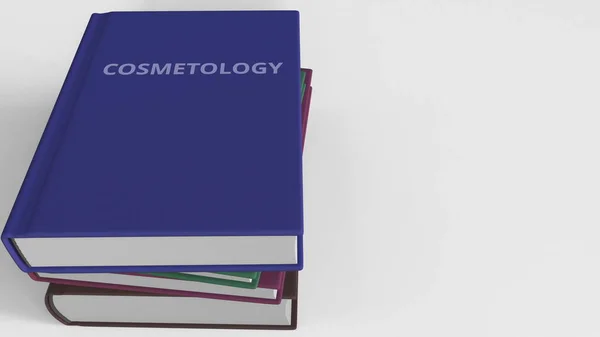 Название COSMETOLOGY на книге, концептуальная 3D рендеринг — стоковое фото