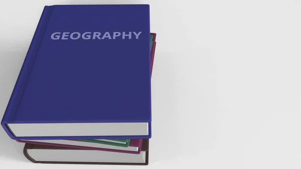 Título da GEOGRAFIA no livro, renderização 3D conceitual — Fotografia de Stock