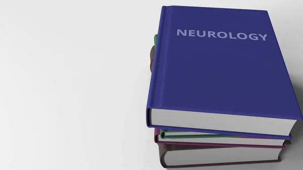 Buch mit dem Titel Neurologie. 3D-Darstellung — Stockfoto