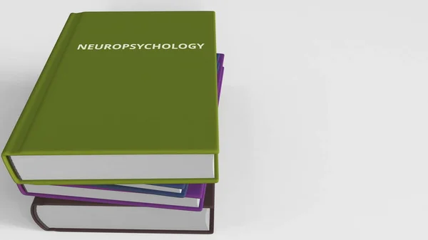 Titel der Neuropsychologie im Buch, konzeptionelles 3D-Rendering — Stockfoto