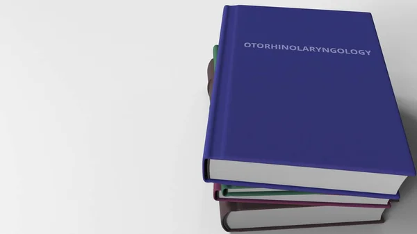 Pilha de livros sobre OTORHINOLARYNGOLOGY. Renderização 3D — Fotografia de Stock