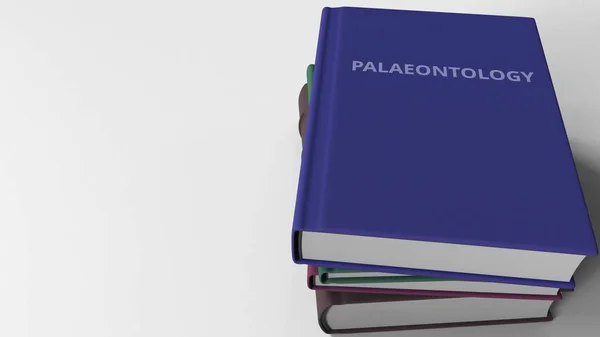 Título de la paleontología en el libro, render 3d y conceptual — Foto de Stock