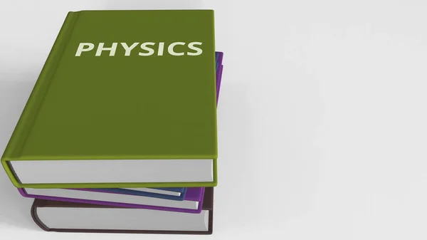 PHYSICS title on the book, conceptual 3D rendering — Stock Photo, Image