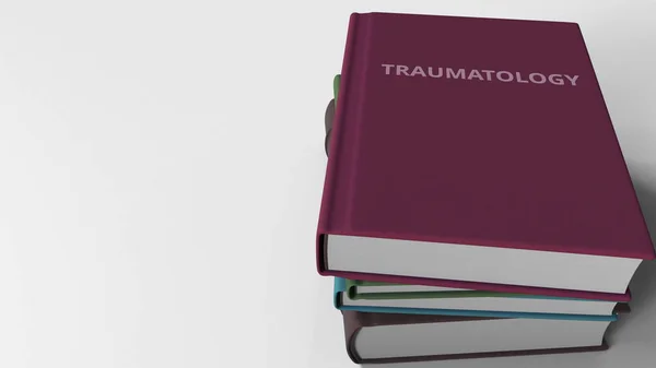 Bucheinband mit traumatologischem Titel. 3D-Darstellung — Stockfoto
