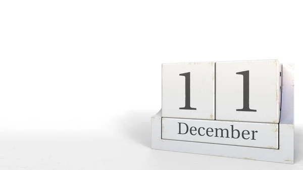 December 11 date on retro blocks calendar, 3D rendering — Stock Photo, Image
