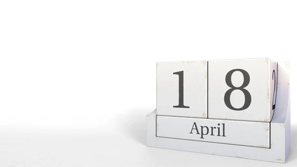 特定の日付 木製のブロック カレンダー — ストック写真