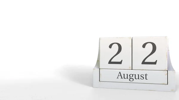 Ξύλινα Μπλοκ Ημερολόγιο Μια Συγκεκριμένη Ημερομηνία — Φωτογραφία Αρχείου