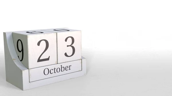 Ξύλινα Μπλοκ Ημερολόγιο Μια Συγκεκριμένη Ημερομηνία — Φωτογραφία Αρχείου