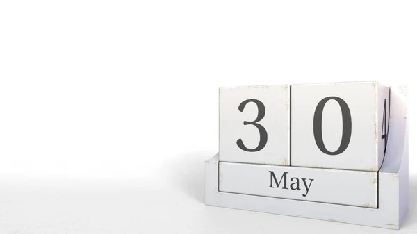 30 Mayıs tarihi, 3d render ahşap bloklar takvimi gösterir — Stok fotoğraf