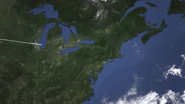 Комерційні Могилянка Бостон, США із заходу. Введення 3d-анімація — стокове відео
