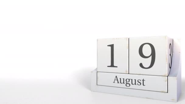 Bloques Madera Calendario Con Una Fecha Específica — Vídeo de stock