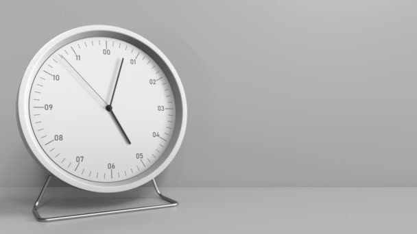 Die Uhr misst eine Stunde von 5 bis 6 Uhr. 3D-Animation — Stockvideo