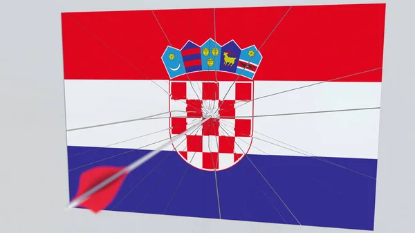 Стрільба з лука стрілка перерви пластини featuring Прапор Хорватії. 3D-рендерінг — стокове фото