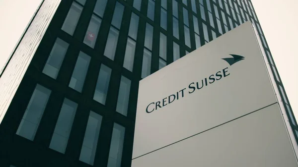 Zürich, Svájc - December 15-én 2018-ban. Credit Suisse irodaház — Stock Fotó
