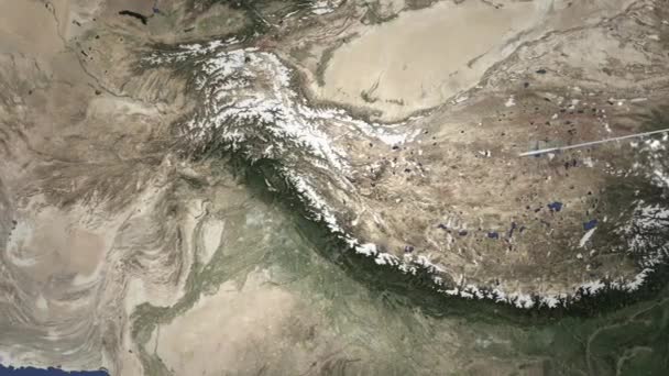 동쪽, 3d 애니메이션에서에서 라왈핀디, 파키스탄에 도착 하는 여객기 — 비디오