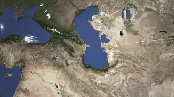 Lecącego do Erywań, Armenia ze Wschodu, animacja 3d — Wideo stockowe
