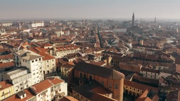 Vista aérea da parte central de Alessandria. Piemonte, Itália — Vídeo de Stock