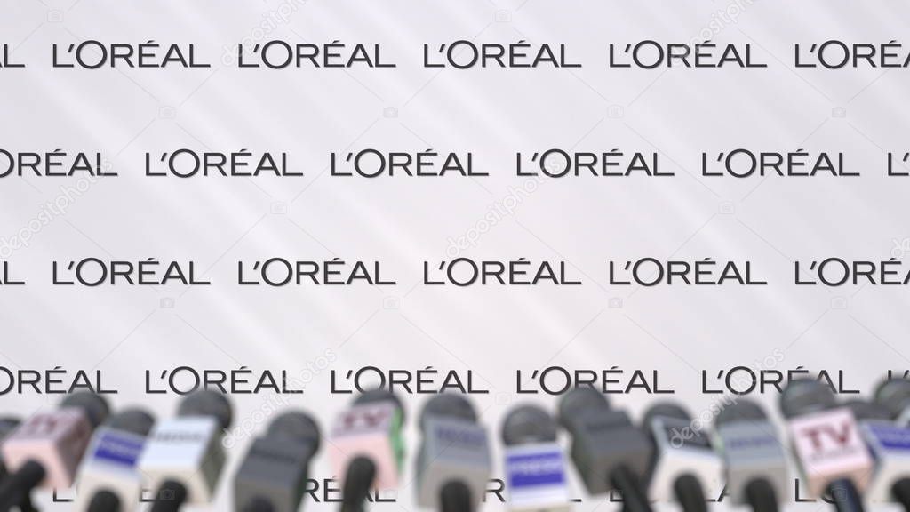 Company press conference, conceptual editorial 3D