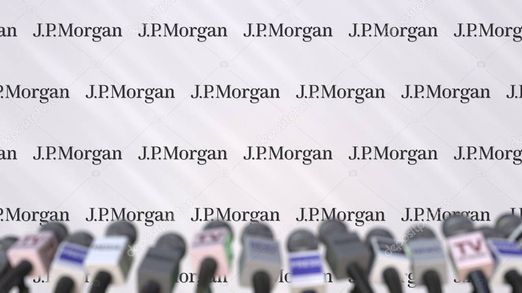 Company press conference, conceptual editorial 3D